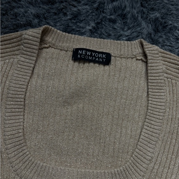 New York & Company Light Tan Crew Neck Sweater - Picture 4 of 5